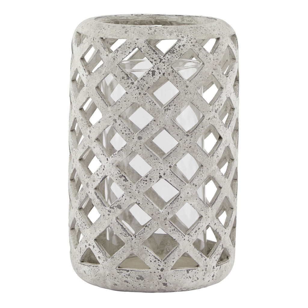 Stone Effect Hurricane Lantern