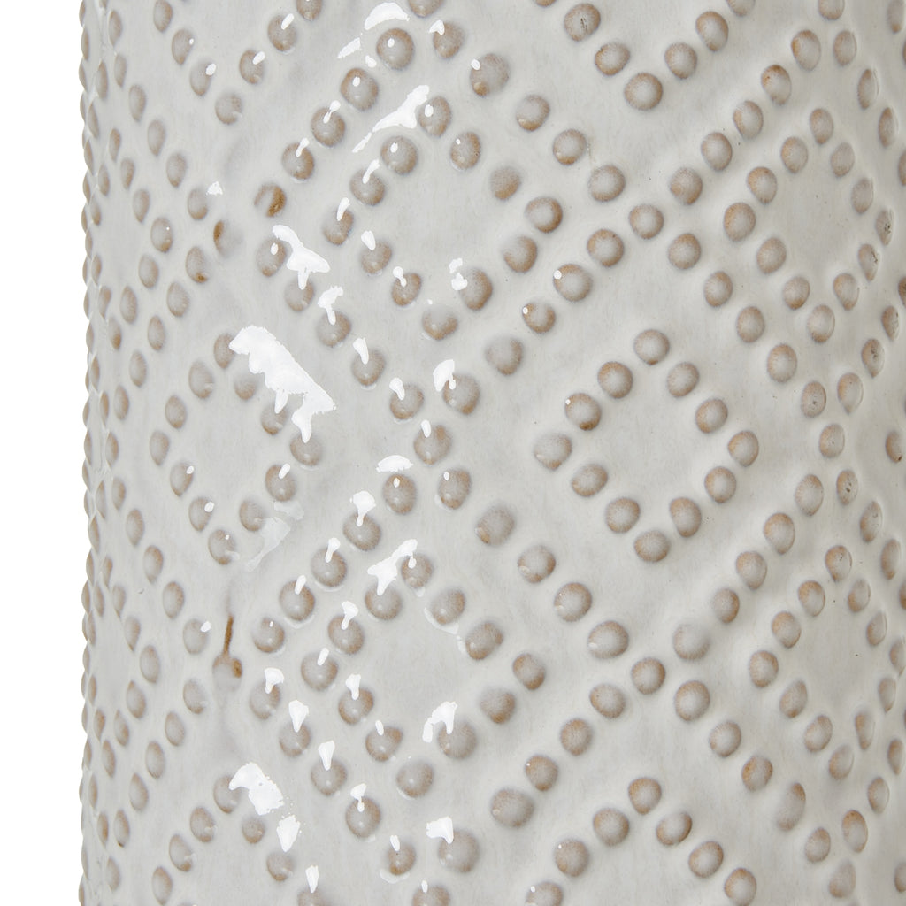 White Beaded Ceramic Lamp