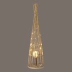 Conical Wicker Lantern with LED Lights
