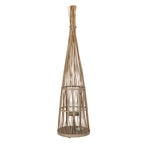 Conical Wicker Lantern with LED Lights