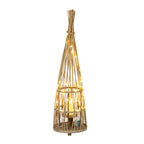 Conical Wicker Lantern with LED Lights