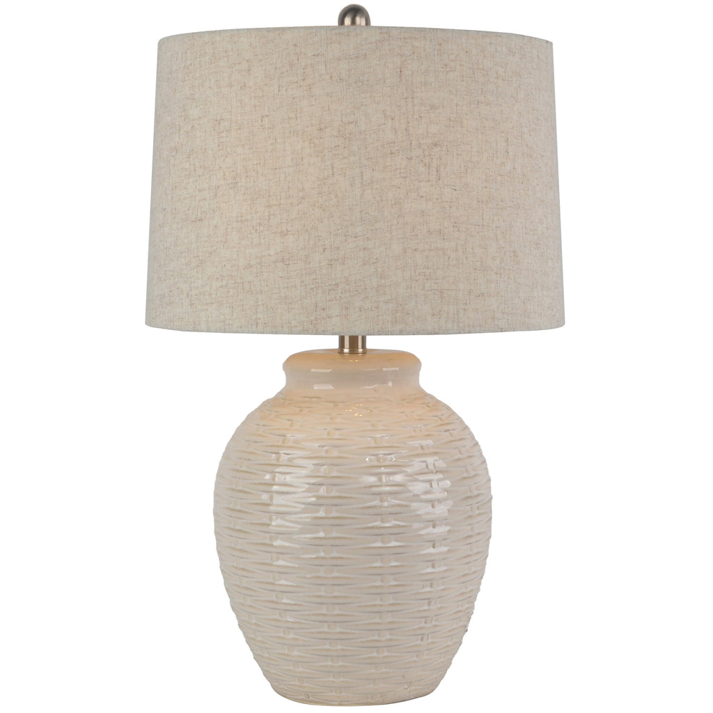 Basketweave Ceramic Table Lamp