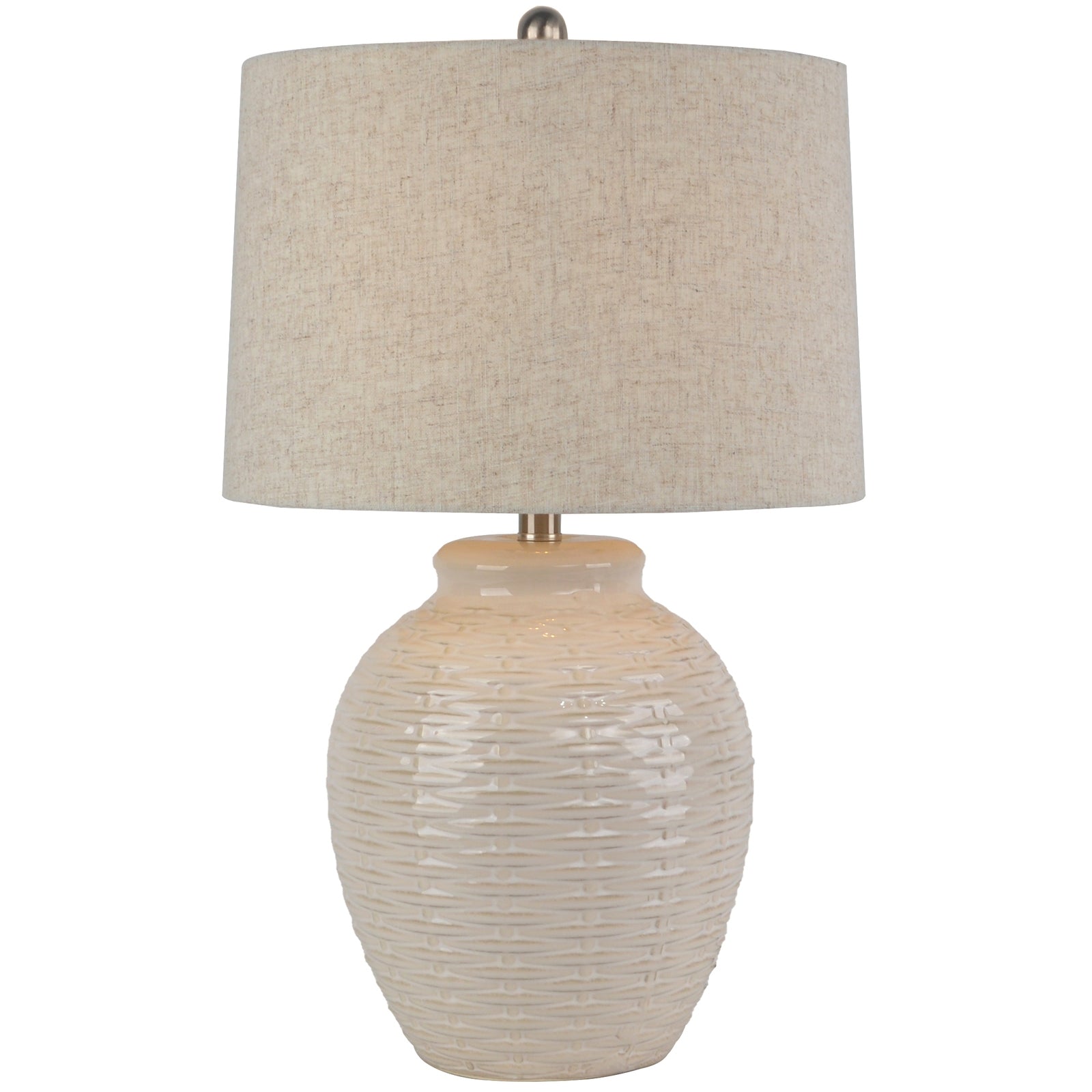 Basketweave Ceramic Table Lamp