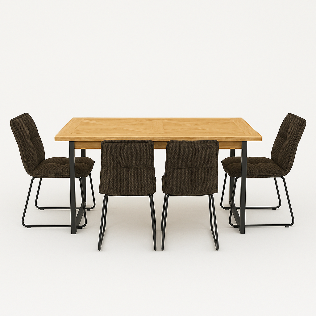 Harlem Dining Table & 4 Dining Chairs
