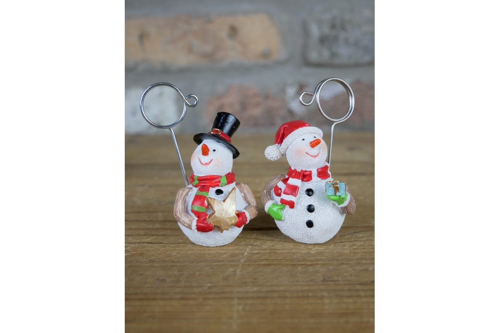 Set of Four Snowman Name Card Holders