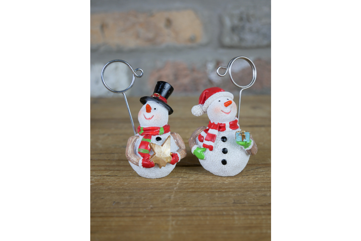 Set of Four Snowman Name Card Holders