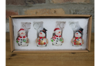 Set of Four Snowman Name Card Holders