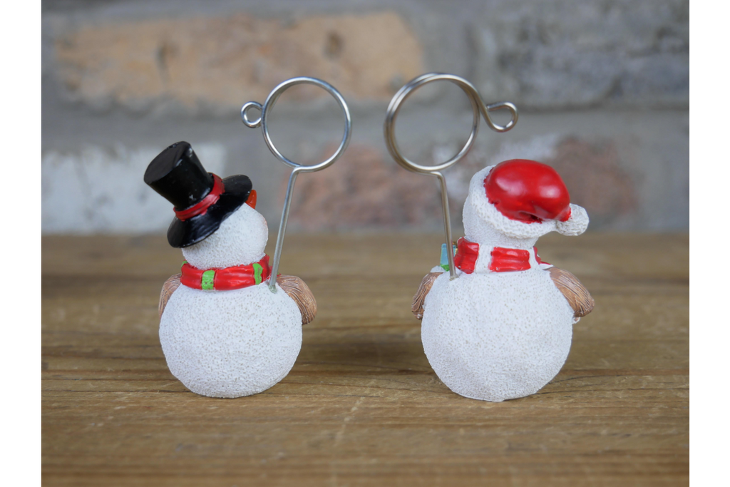 Set of Four Snowman Name Card Holders
