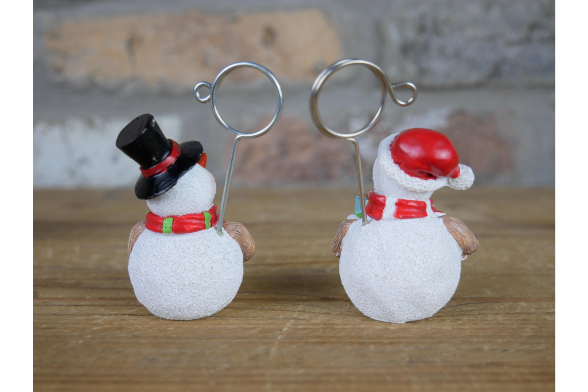 Set of Four Snowman Name Card Holders