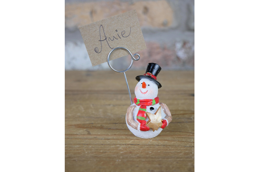Set of Four Snowman Name Card Holders