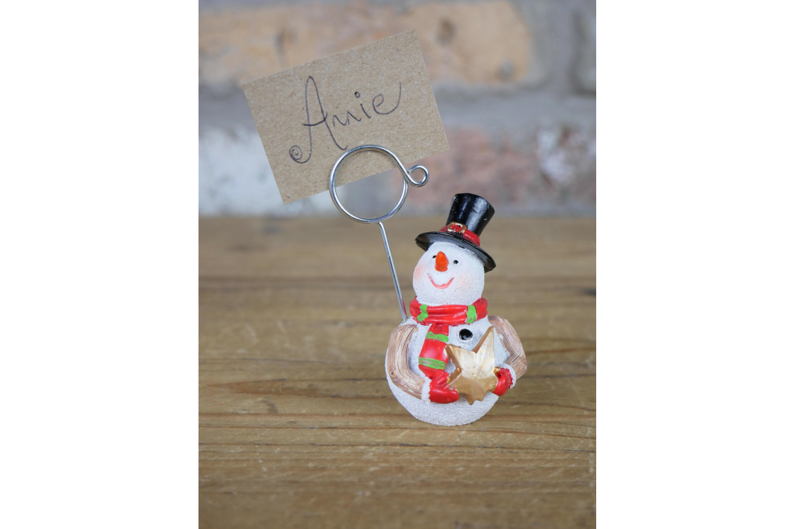 Set of Four Snowman Name Card Holders