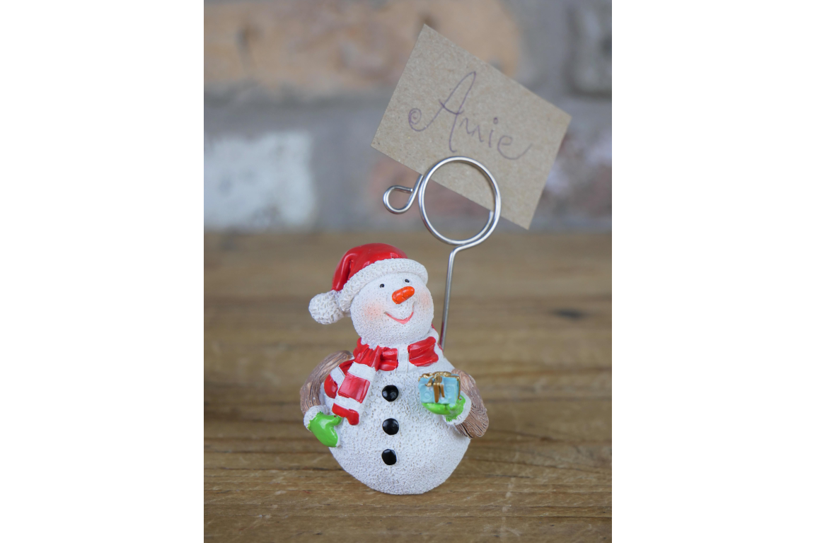 Set of Four Snowman Name Card Holders