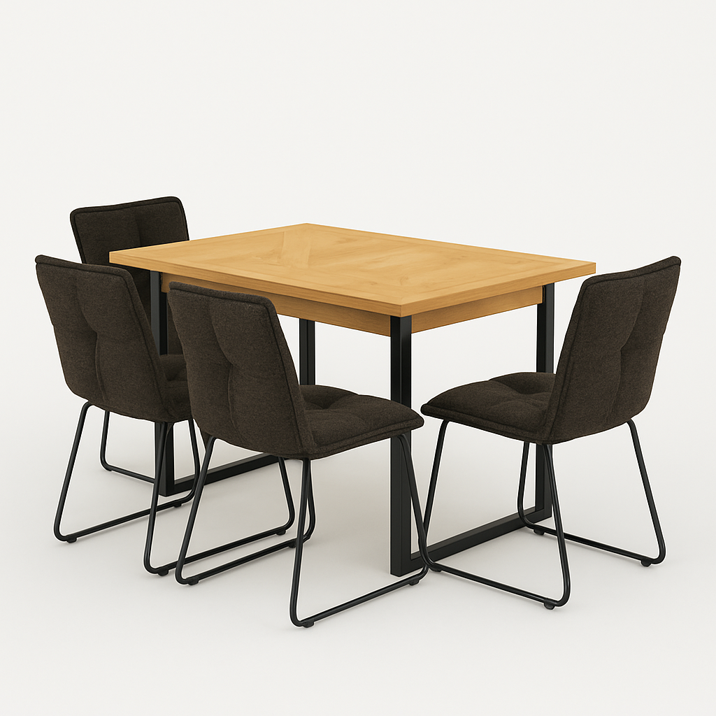 Harlem Dining Table & 4 Dining Chairs