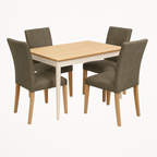 Capri Dining Table & 4 Taupe Dining Chairs