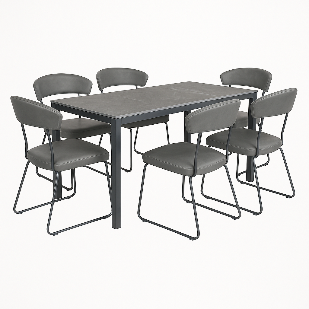 Milan Dining Table & 6 Dining Chairs