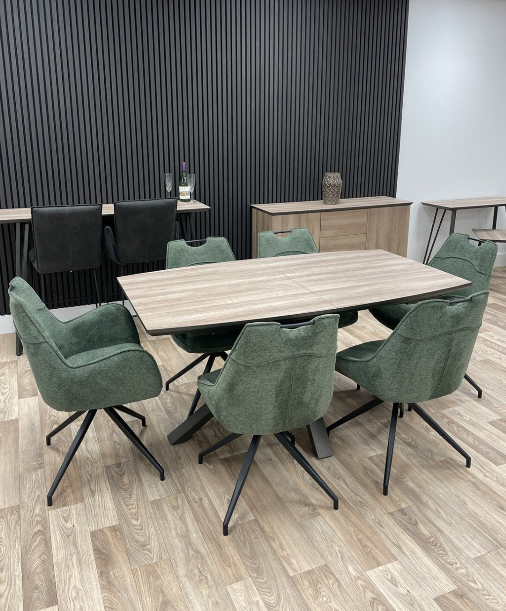Delta Extending Dining Table & 6 Magnus Dining Chairs