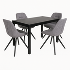 Phoenix Dining Table & 4 Grey Chairs