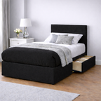 Chenille Bed with Headboard, Mattress & Drawer