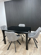 Phoenix Dining Table & 4 Grey Chairs