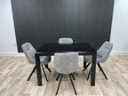 Phoenix Dining Table & 4 Grey Chairs